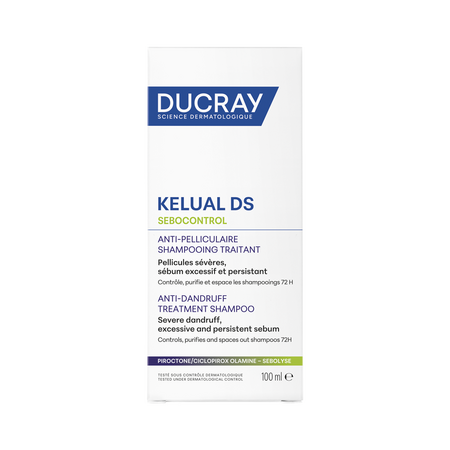 Sampon anti-matreata pentru scalp gras Kelual DS Sebocontrol, 100 ml, Ducray 742583