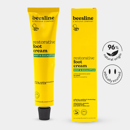 Crema reparatoare pentru picioare cu menta si eucalipt, 100 ml, Beesline 742554