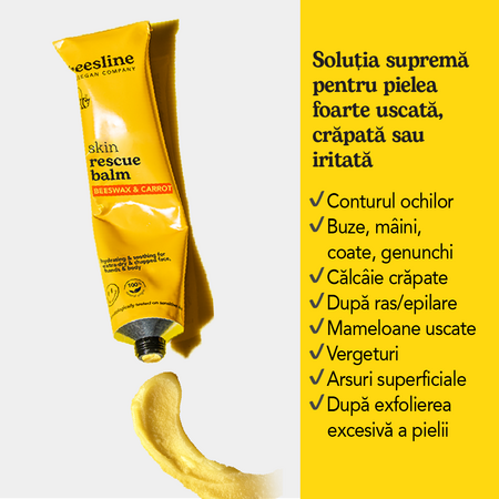 Balsam reparator cu ceara de albine si morcov Skin Rescue Balm, 100 ml, Beesline 742564