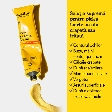 Balsam reparator cu ceara de albine si morcov Skin Rescue Balm, 100 ml, Beesline 755181
