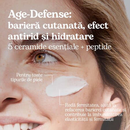 Crema antirid hidratanta pentru fata cu ceramide si polipeptide Age Defense, 50 ml, Beesline 755248