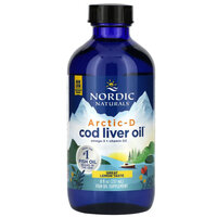Ulei din ficat de cod cu aroma de lamaie Arctic-D Cod Liver Oil, 237 ml, Nordic Naturals