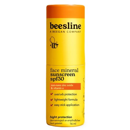 Stick mineral pentru fata cu protectie solara SPF 30, 16 ml, Beesline