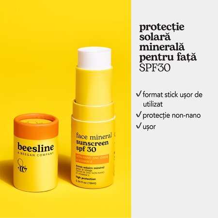 Stick mineral pentru fata cu protectie solara SPF 30, 16 ml, Beesline 742696