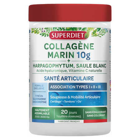 Colagen marin hidrolizat cu Acid hialuronic + Vitamina C, 220 g, Superdiet