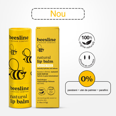 Balsam de buze natural fara aroma, 4.5 g, Beesline 742719