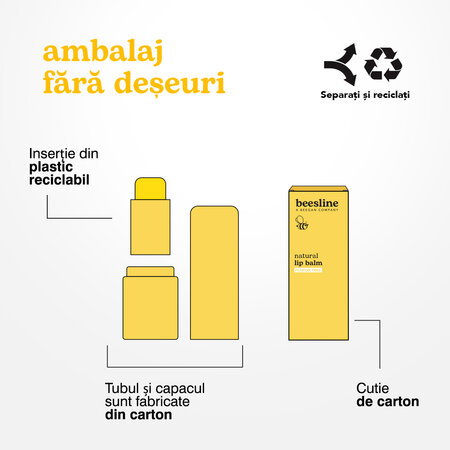 Balsam de buze natural fara aroma, 4.5 g, Beesline 742724