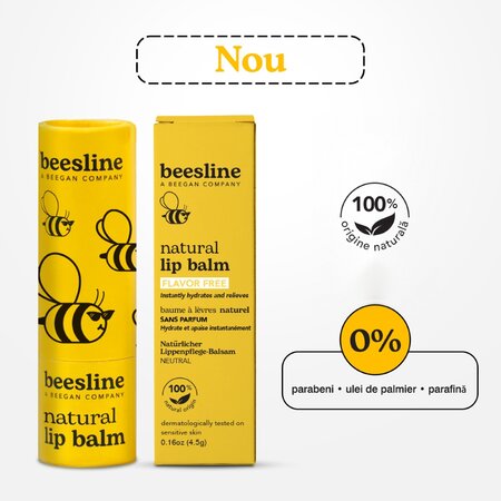 Balsam de buze natural fara aroma, 4.5 g, Beesline 755329
