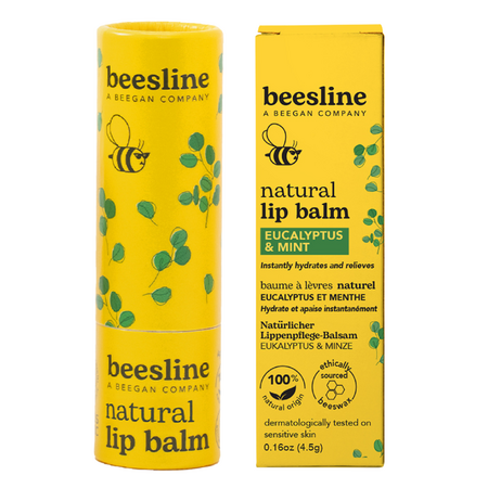 Balsam de buze natural cu aroma de de eucalipt si menta, 4.5 g, Beesline