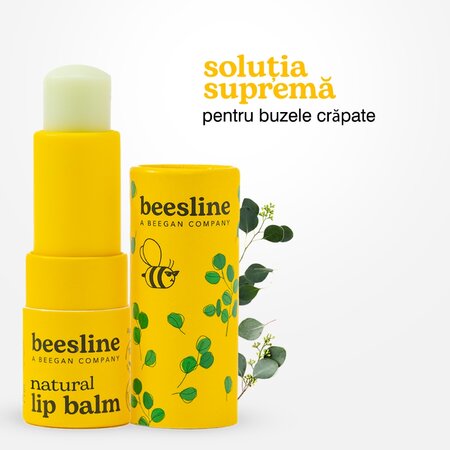 Balsam de buze natural cu aroma de eucalipt si menta, 4.5 g, Beesline 755263