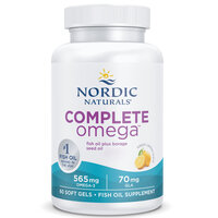 Complex de acici grasi cu aroma de lamaie Complete Omega, 60 capsule moi, Nordic Naturals