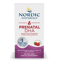 Omega-3 pentru sarcina cu aroma de capsuni Prenatal DHA, 830 mg, 90 capsule moi, Nordic Naturals