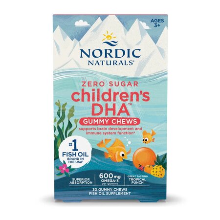 Omega-3 fara zahar pentru copii Zero Sugar Children's DHA Gummies, 600 mg, 30 jeleuri, Nordic Naturals