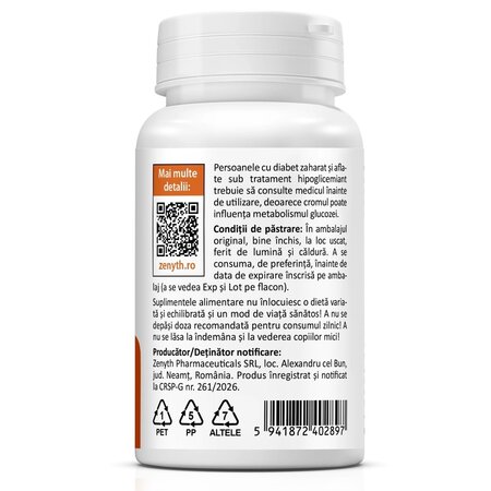 Chromium Picolinate, 200 mcg, 60 capsule, Zenyth 743152