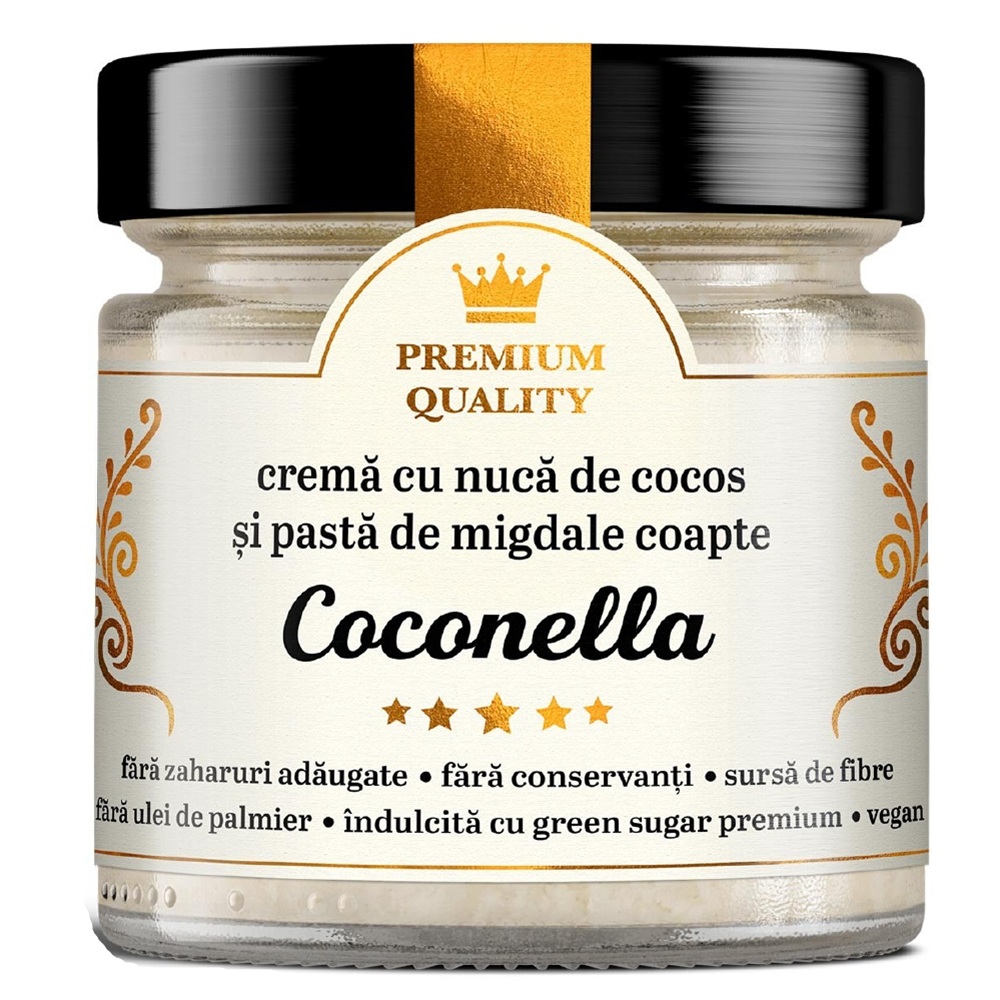 Crema cu nuca de cocos si pasta de migdale Coconella, 250 g, Laboratoarele Remedia