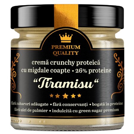 Crema proteica crocanta cu migdale Tiramisu, 250 g, Laboratoarele Remedia