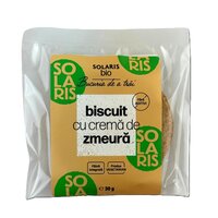 Biscuiti cu crema de zmeura Bio, 30 g, Solaris