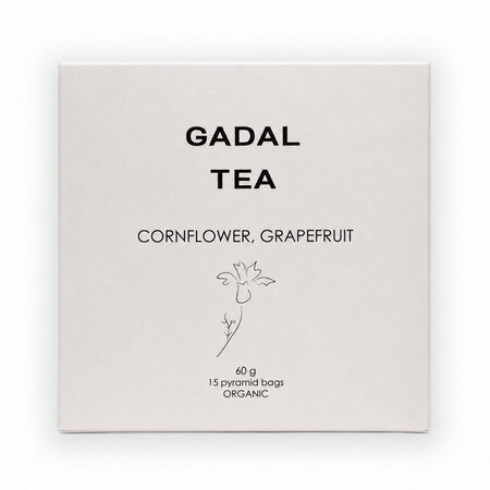 Ceai bio de albastrele cu aroma de grapefruit, 15 piramide, Gadal Tea