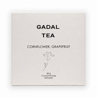 Ceai bio de albastrele cu aroma de grapefruit, 15 piramide, Gadal Tea