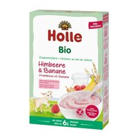 Cereale Bio cu lapte de capra, zmerura si banane, +6 luni, 200 g, Holle
