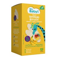 Biscuiti Bio pentru dentitie cu banana si mango, +6 luni, 21 g, Hey Baby