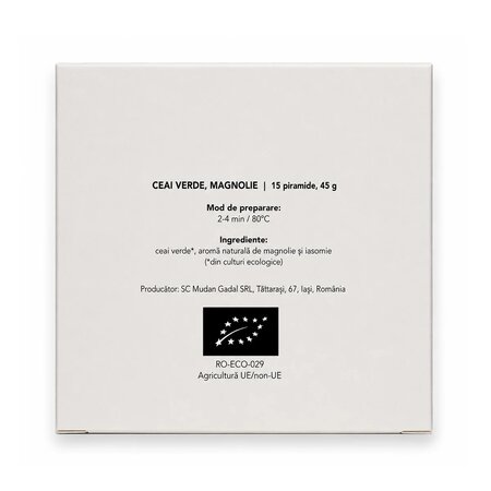 Ceai bio verde cu aroma de magnolie, 15 piramide, Gadal Tea 743701