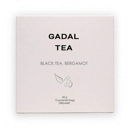Ceai bio negru cu aroma de bergamota, 15 piramide, Gadal Tea