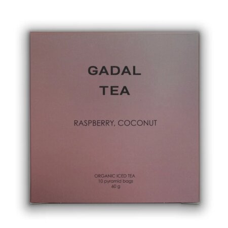 Ceai bio de zmeura si cocos Iced Tea, 10 piramide, Gadal Tea