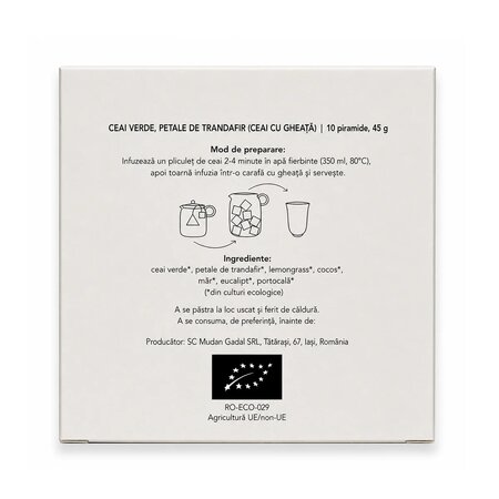 Ceai bio verde cu trandafir Iced Tea, 10 piramide, Gadal Tea 743686