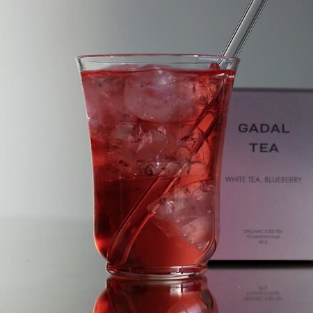 Ceai bio alb cu afine Iced Tea, 10 piramide, Gadal Tea 743456