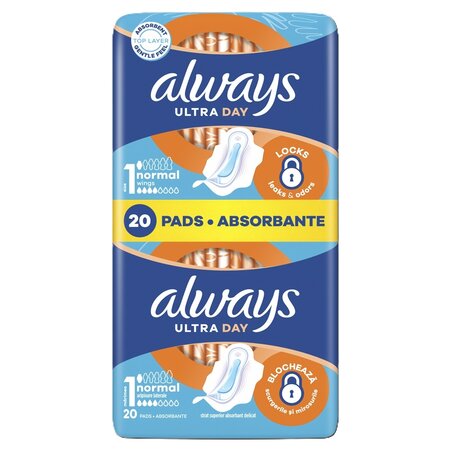 Absorbante Ultra Day Normal, Marimea 1, 20 bucati, Always 743480