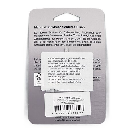 Lacat TSA pentru bagaje cu 3 combinatii, Galben, 1 bucata, Incase of Travel 743498