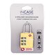 Lacat TSA pentru bagaje cu 3 combinatii, Galben, 1 bucata, Incase of Travel 743497