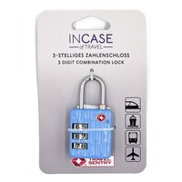 Lacat TSA pentru bagaje cu 3 combinatii, Bleu, 1 bucata, Incase of Travel