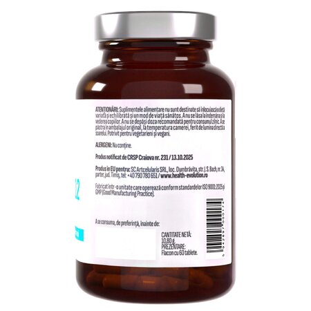 Vitamina B12, 1000 mcg, 60 tablete, Health Evolution 743509