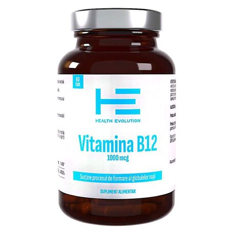 Vitamina B12, 1000 mcg, 60 tablete, Health Evolution