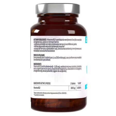 Vitamina B12, 1000 mcg, 60 tablete, Health Evolution 743510