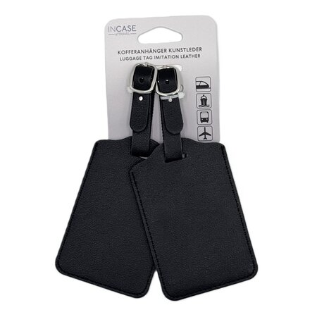 Eticheta de bagaj cu fereastra de vizualizare, Negru, 2 bucati, Incase of Travel