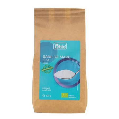 Sare de mare fina Bio, 500 g, Obio
