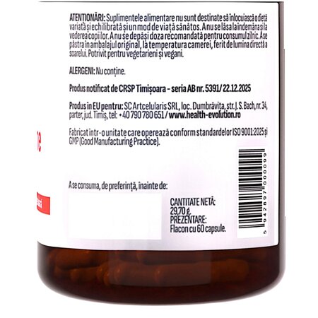L-Glutathione Redus, 250 mg, 60 capsule, Health Evolution 743640