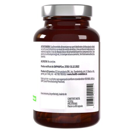 Curcumin 600 mg + Piper Negru 5 mg, 60 capsule, Health Evolution 743657
