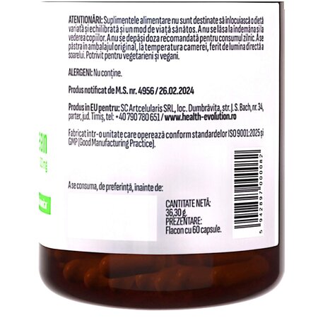 Ginseng Coreean, 500 mg, 60 capsule, Health Evolution 743666