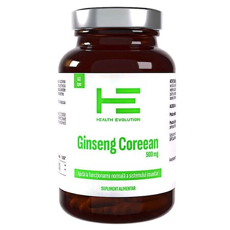 Ginseng Coreean, 500 mg, 60 capsule, Health Evolution