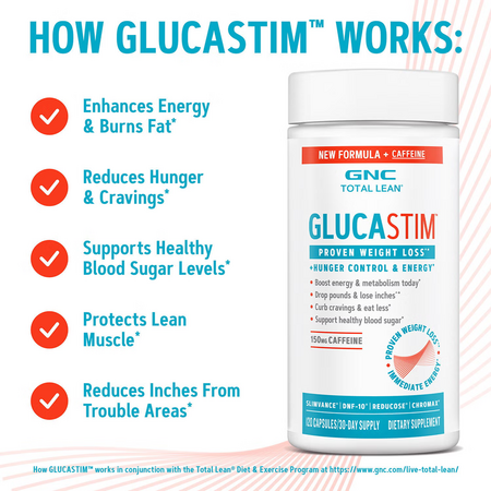 GlucaStim Total Lean, 120 capsule, GNC 743729
