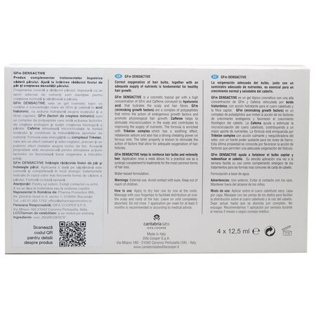 Gel topic pentru regenerarea parului Adenosil GFm Densactive, 4x12,5 ml, Cantabria 743739