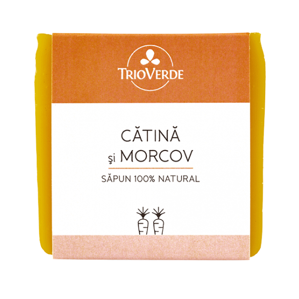 Sapun natural cu catina si morcov, 110 g, Trio Verde