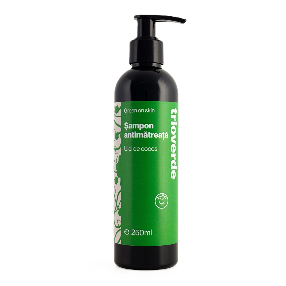 Sampon antimatreata cu ulei de cocos, 250 ml, Trio Verde