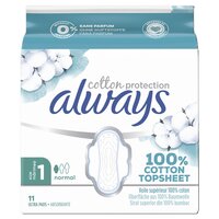 Absorbante din bumbac Normal Cotton Protection, Marimea 1, 11 bucati, Always