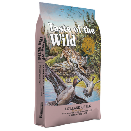 Hrana uscata cu rata si prepelita pentru pisici Lowland Creek Feline, 2000 g, Taste Of The Wild