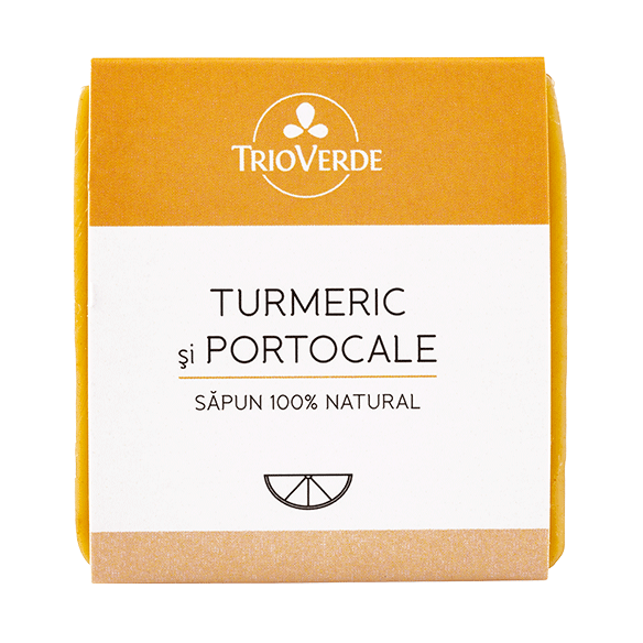 Sapun natural cu turmenic si portocale, 110 g, Trio Verde